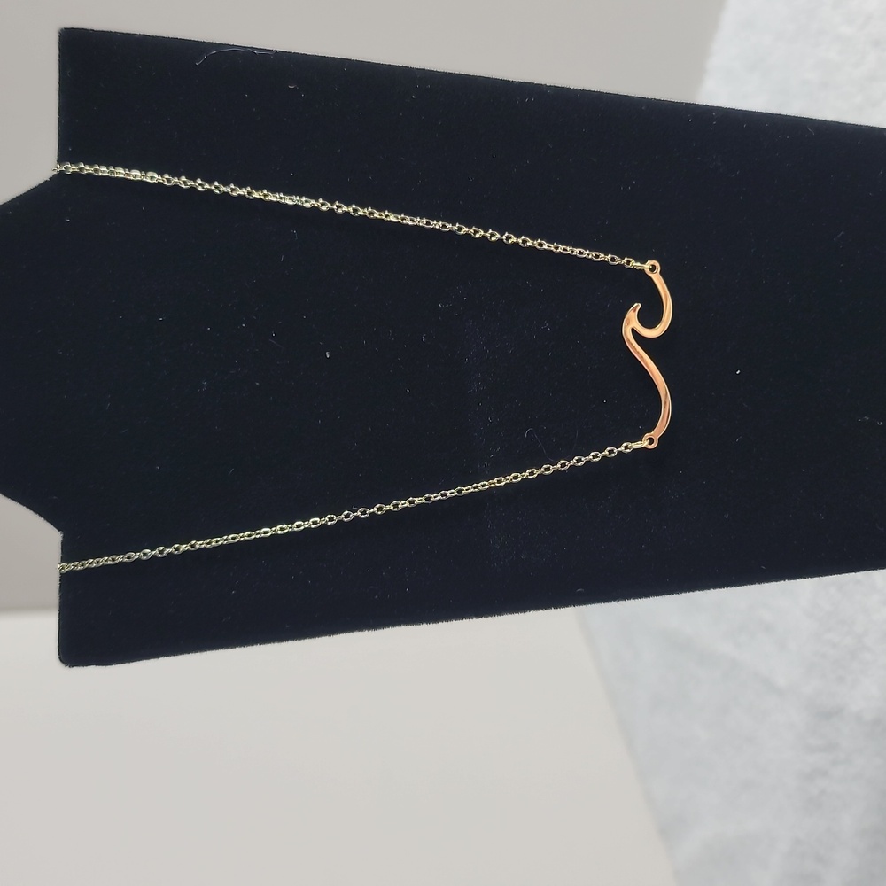 Gold wave necklace #17
